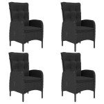 vidaXL Set mobilier de grădină, 5 piese, negru vidaXL Set mobilier de grădină, 5 piese, negru