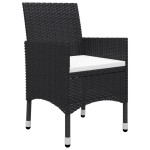 vidaXL Set mobilier de grădină, 5 piese, negru