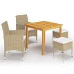 vidaXL Set mobilier de grădină, 5 piese, bej vidaXL Set mobilier de grădină, 5 piese, bej