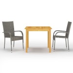 vidaXL Set mobilier de grădină, 3 piese, gri vidaXL Set mobilier de grădină, 3 piese, gri