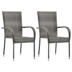 vidaXL Set mobilier de grădină, 3 piese, gri vidaXL Set mobilier de grădină, 3 piese, gri