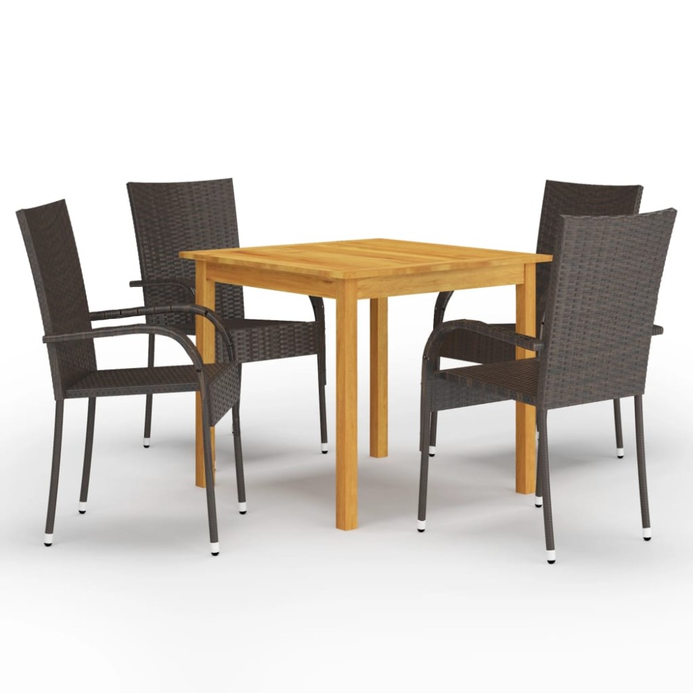 vidaXL Set mobilier de grădină, 5 piese, maro