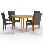 vidaXL Set mobilier de grădină, 5 piese, maro vidaXL Set mobilier de grădină, 5 piese, maro
