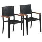 vidaXL Set mobilier de grădină, 3 piese, negru