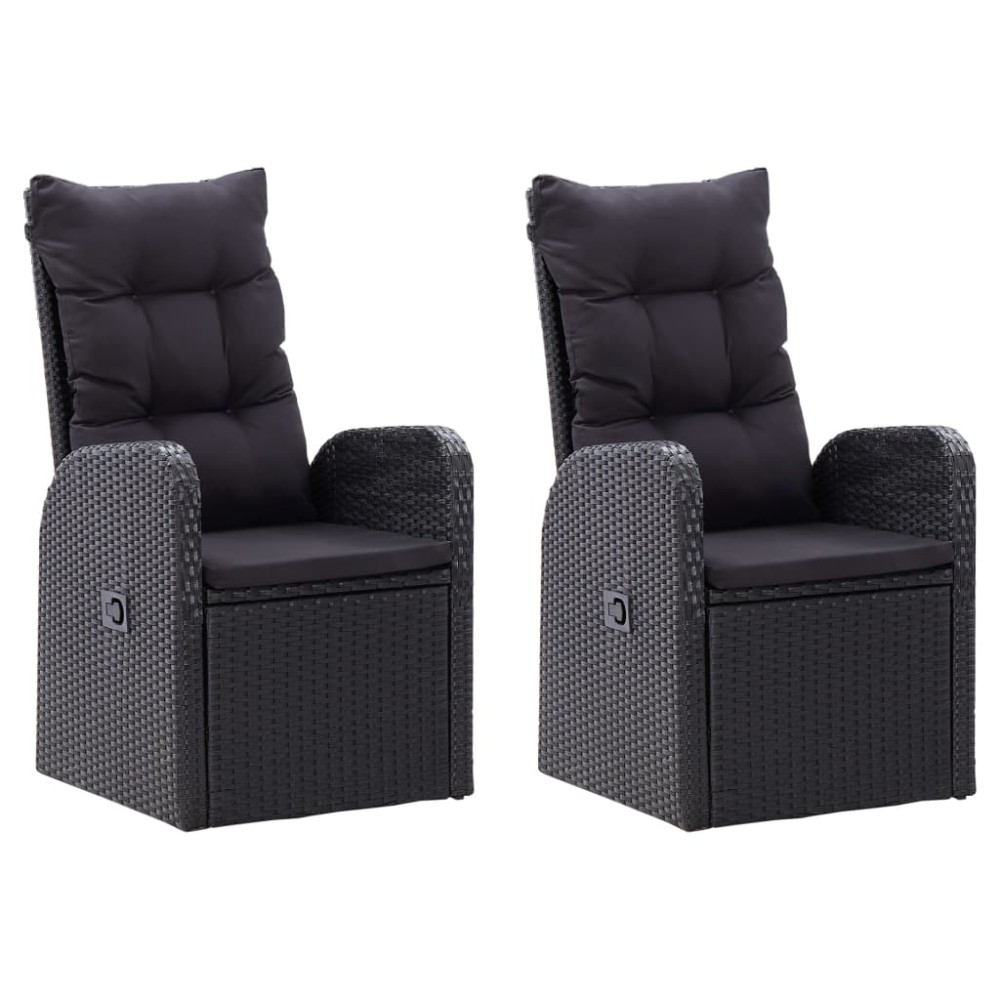vidaXL Set mobilier de grădină, 3 piese, negru