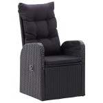 vidaXL Set mobilier de grădină, 3 piese, negru