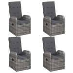 vidaXL Set mobilier de grădină, 5 piese, gri