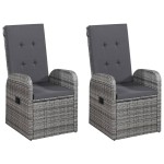 vidaXL Set mobilier de grădină, 5 piese, gri