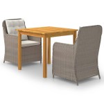 vidaXL Set mobilier de grădină, 3 piese, maro vidaXL Set mobilier de grădină, 3 piese, maro