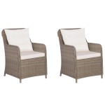 vidaXL Set mobilier de grădină, 3 piese, maro vidaXL Set mobilier de grădină, 3 piese, maro