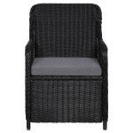 vidaXL Set mobilier de grădină, 5 piese, negru