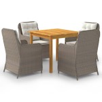vidaXL Set mobilier de grădină, 5 piese, maro vidaXL Set mobilier de grădină, 5 piese, maro