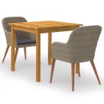 vidaXL Set mobilier de grădină, 3 piese, maro vidaXL Set mobilier de grădină, 3 piese, maro