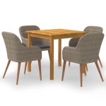 vidaXL Set mobilier de grădină, 5 piese, maro vidaXL Set mobilier de grădină, 5 piese, maro