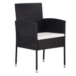 vidaXL Set mobilier de grădină, 5 piese, negru