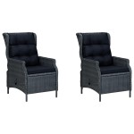vidaXL Set mobilier pentru grădină, 3 piese, gri închis