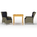 vidaXL Set mobilier de grădină, 3 piese, maro vidaXL Set mobilier de grădină, 3 piese, maro