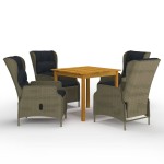 vidaXL Set mobilier de grădină, 5 piese, maro vidaXL Set mobilier de grădină, 5 piese, maro