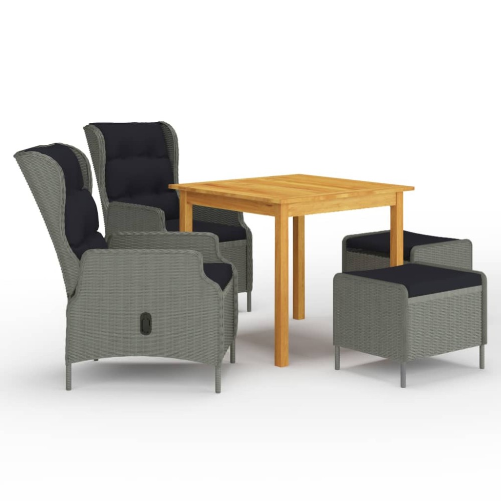 vidaXL Set mobilier de grădină, 5 piese, gri deschis