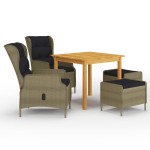 vidaXL Set mobilier de grădină, 5 piese, maro vidaXL Set mobilier de grădină, 5 piese, maro