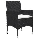 vidaXL Set mobilier de grădină, 5 piese, negru