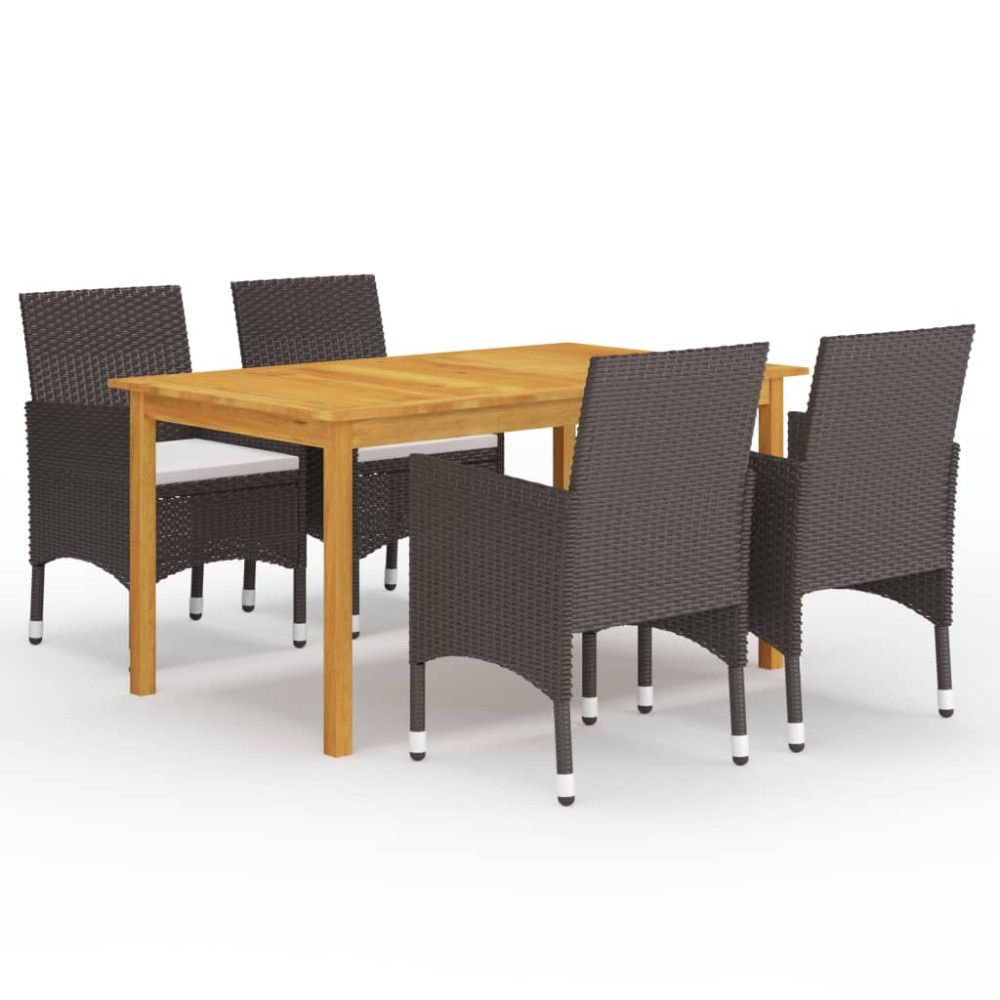vidaXL Set mobilier de grădină, 5 piese, maro