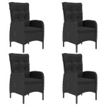 vidaXL Set mobilier de grădină, 5 piese, negru vidaXL Set mobilier de grădină, 5 piese, negru
