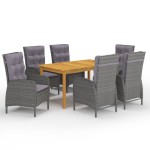 vidaXL Set mobilier pentru grădină, 7 piese, gri