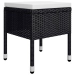 vidaXL Set mobilier de grădină, 7 piese, negru