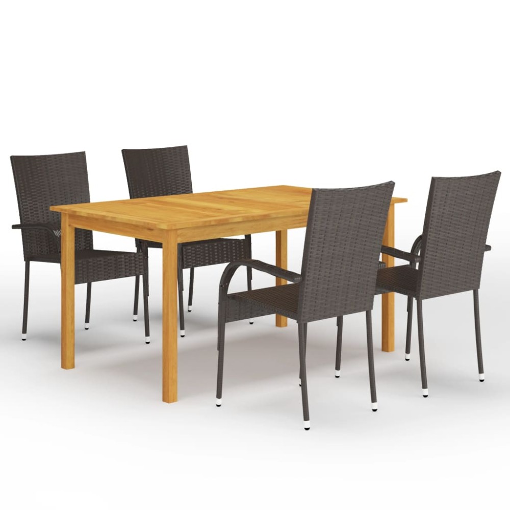 vidaXL Set mobilier de grădină, 5 piese, maro