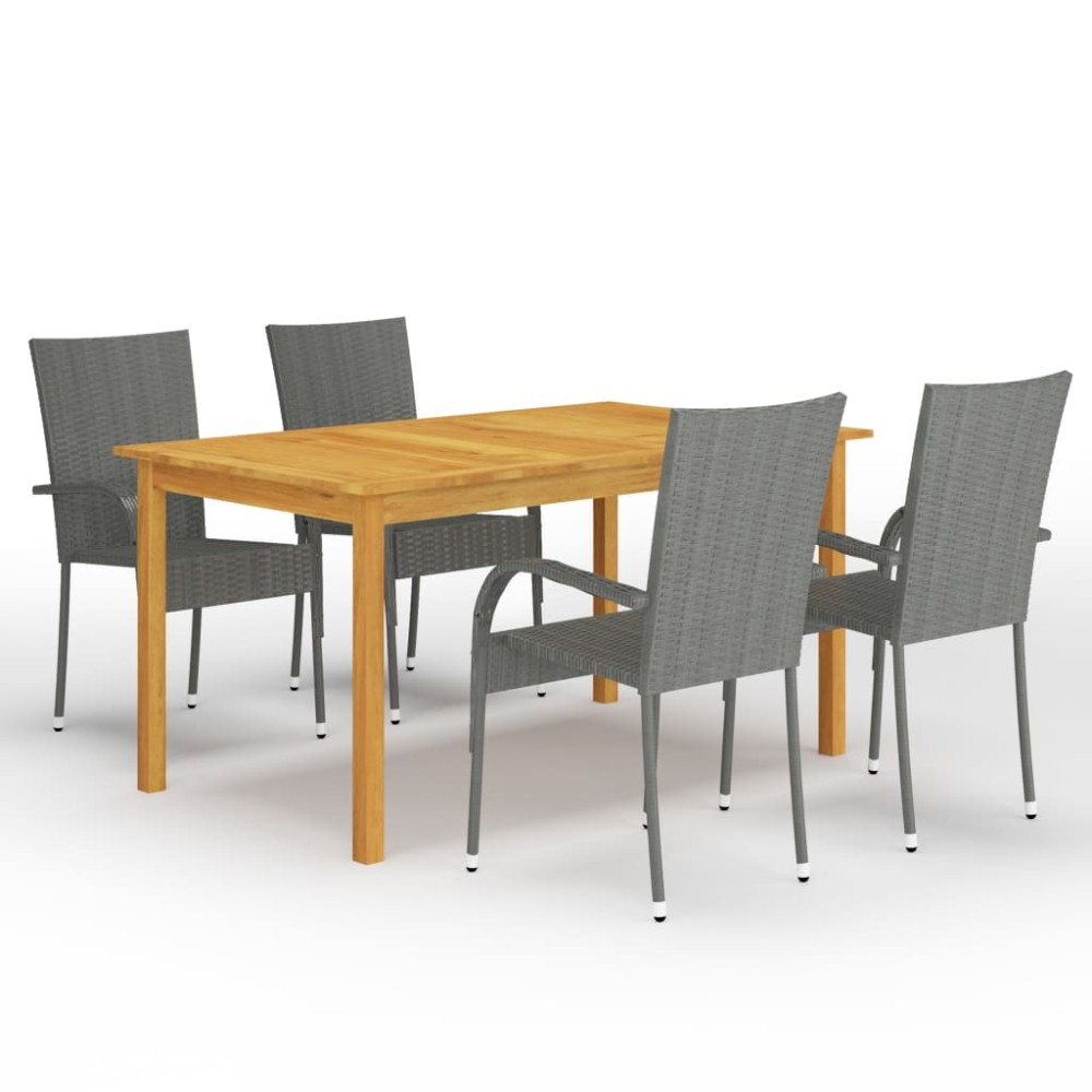 vidaXL Set mobilier pentru grădină, 5 piese, gri