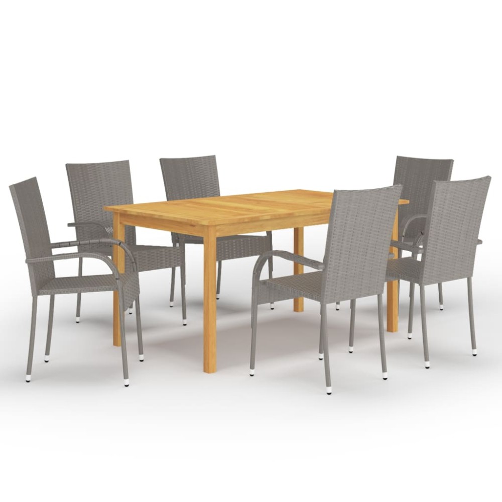 vidaXL Set mobilier pentru grădină, 7 piese, gri