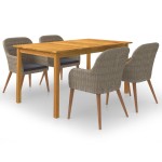 vidaXL Set mobilier de grădină, 5 piese, maro vidaXL Set mobilier de grădină, 5 piese, maro