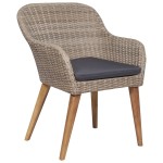 vidaXL Set mobilier de grădină, 7 piese, maro