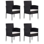 vidaXL Set mobilier de grădină, 5 piese, negru vidaXL Set mobilier de grădină, 5 piese, negru