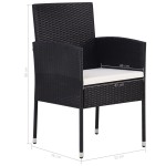 vidaXL Set mobilier de grădină, 5 piese, negru vidaXL Set mobilier de grădină, 5 piese, negru