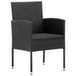 vidaXL Set mobilier de grădină, 5 piese, negru