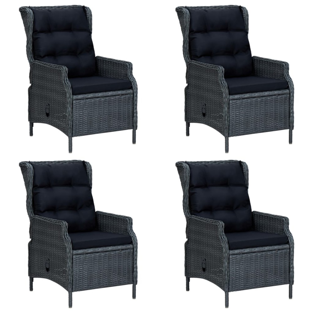 vidaXL Set mobilier de grădină, 5 piese, gri închis