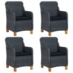 vidaXL Set mobilier de grădină, 5 piese, gri închis