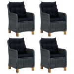 vidaXL Set mobilier de grădină, 5 piese, gri închis