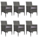 vidaXL Set mobilier de grădină, 7 piese, gri