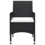 vidaXL Set mobilier de grădină, 9 piese, negru