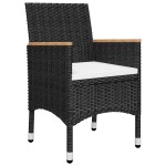 vidaXL Set mobilier de grădină, 7 piese, negru