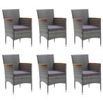 vidaXL Set mobilier de grădină, 7 piese, gri