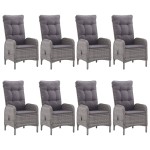 vidaXL Set mobilier de grădină, 9 piese, gri vidaXL Set mobilier de grădină, 9 piese, gri