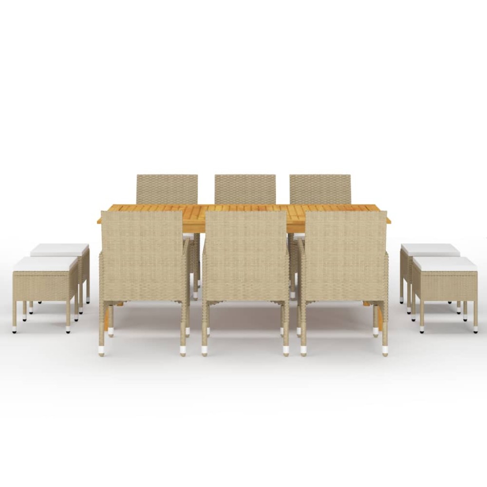 vidaXL Set mobilier de grădină, 11 piese, bej