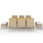 vidaXL Set mobilier de grădină, 11 piese, bej vidaXL Set mobilier de grădină, 11 piese, bej