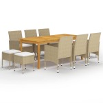 vidaXL Set mobilier de grădină, 11 piese, bej vidaXL Set mobilier de grădină, 11 piese, bej