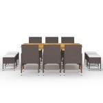 vidaXL Set mobilier de grădină, 11 piese, maro vidaXL Set mobilier de grădină, 11 piese, maro