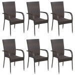 vidaXL Set mobilier de grădină, 7 piese, maro